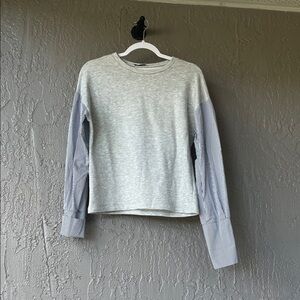 Zara Gray and Blue Long Sleeve Top